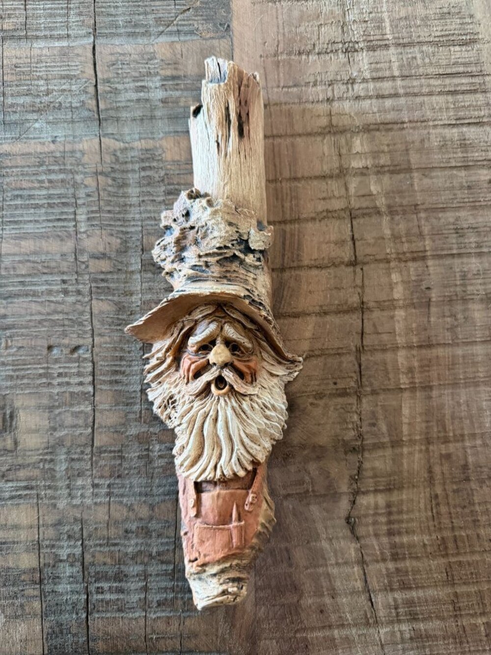 STEPHEN HERRERO Hand-Carved Hillbilly Mountain Man Wall Art Made in USA 9" Folk